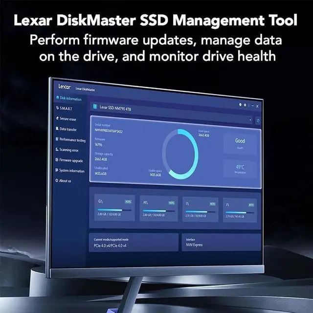 Alt view image 6 of 7 - Lexar NQ780 2TB PCIe Gen 4x4 NVMe M.2 Internal SSD