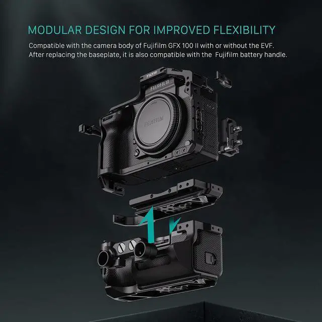 Alt view image 7 of 7 - Tilta Full Camera Cage Lightweight Kit for Fujifilm GFX100 II, Black