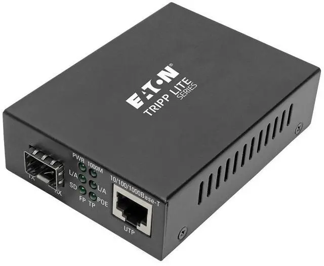 Alt view image 18 of 20 - Tripp Lite Gigabit SFP Fiber to Ethernet Media Converter, POE+ - 10/100/1000 Mbps