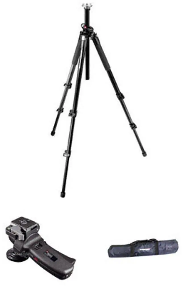 Main image of Manfrotto 055XPRO3 3-Section Aluminum Tripod, Bundle with 322RC2 Grip Action Ball Head and Flashpoint Tripod Case