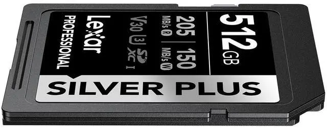 Alt view image 5 of 8 - Lexar Lexar Professional /512GB SILVER PLUS SDXC UHS-I Card, C10, U3, V30, 4K UHD, SD Card, Memory Card, up to 205MB/s read
