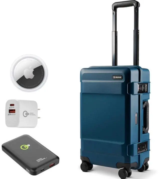 Main image of Pelican Pelican ATX 22" Waterproof Wheeled Carry-On Hard Travel Case + Travel Bundle Indigo Blue
