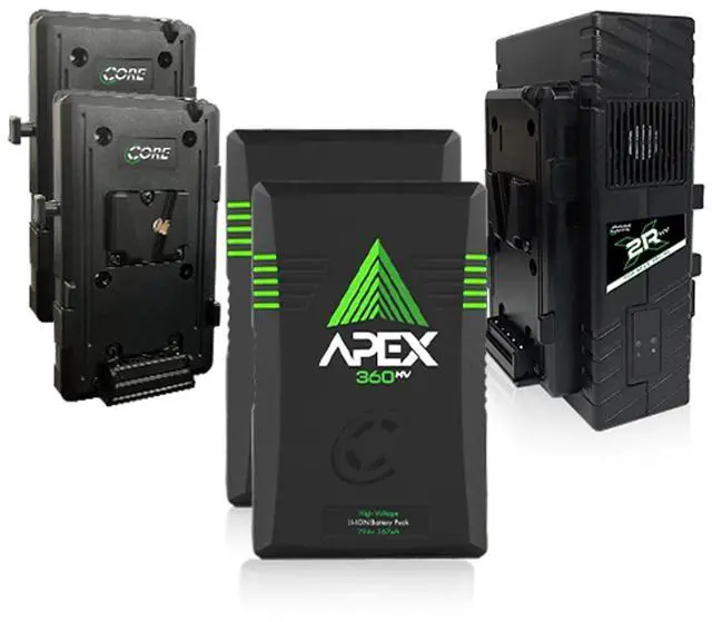 Main image of Core SWX 2x Apex 360 29.6V 367Wh Lithium-Ion Battery with GP-X2RHV 2-Position Rapid Charger & Direct Connect Plate Kit