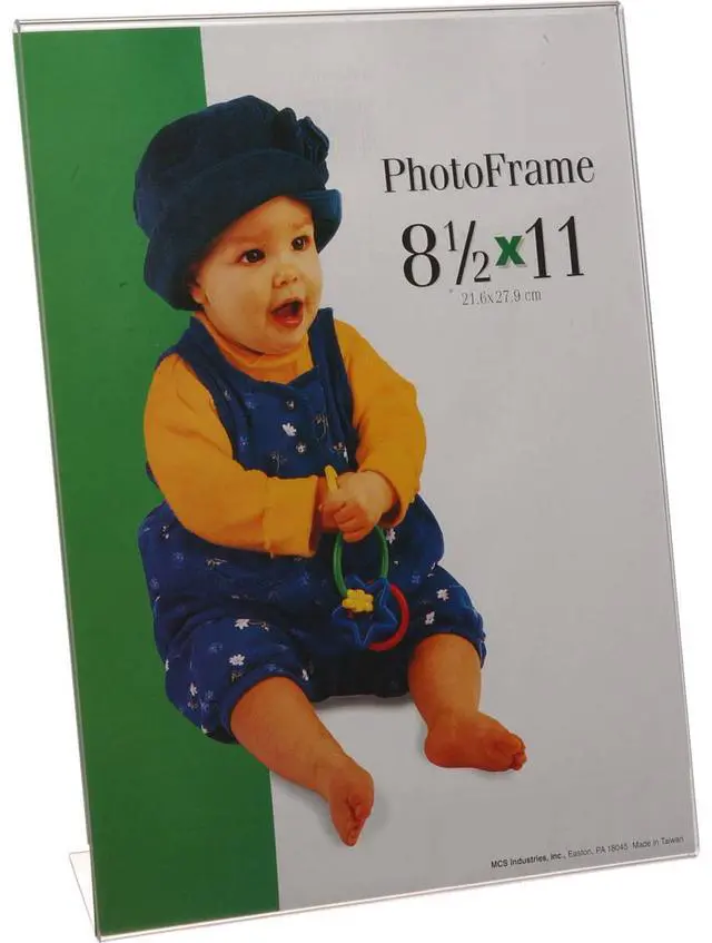 Main image of MCS Acrylic Bent Frame Ultra-Clear 'L' Easel Frame for a 8.5x11" Vertical Photo