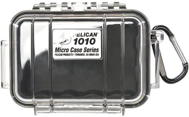 Main image of Pelican 1010 Watertight Hard Micro Case with Rubber Liner - Clear / Black