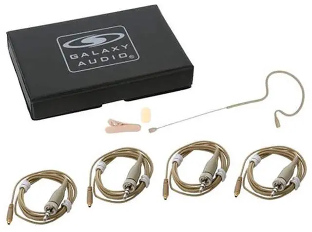 Main image of Galaxy Audio ESM4 Single-Ear Omnidirectional Headset Microphone with 4x Sennheiser Connector Cables, Beige