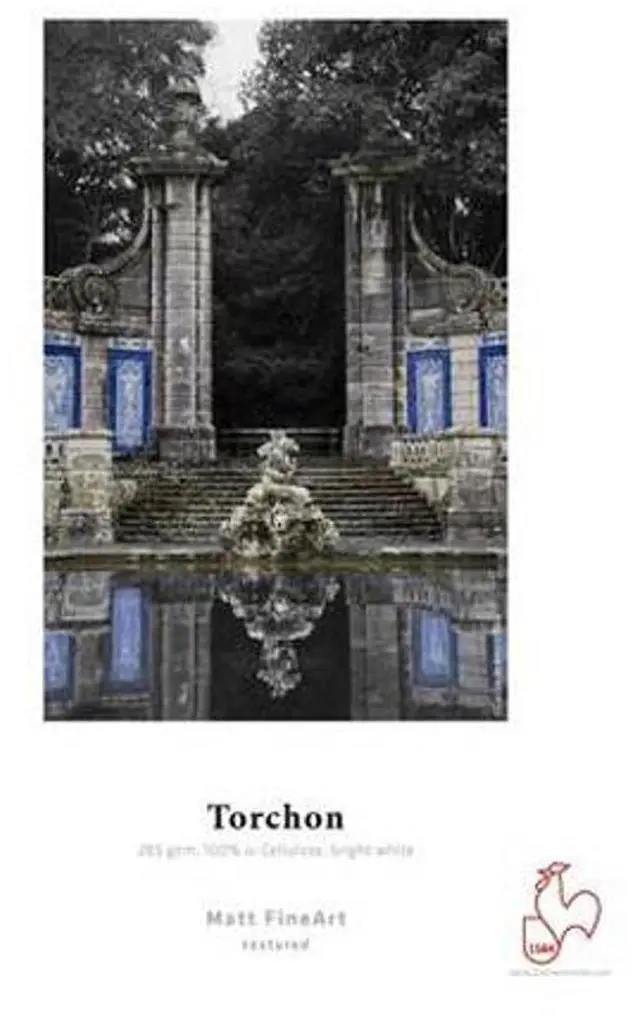 Main image of Hahnemuhle Torchon, 100 % TCF Pulp Rough Matte Texture, Bright White Inkjet Paper, 19.6 mil., 285 g/mA, 11x17", 25 Sheets