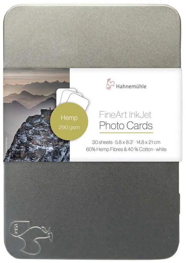 Main image of Hahnemuhle Hemp FineArt InkJet Photo Cards, 290gsm, 4x6", White, 30 Sheets