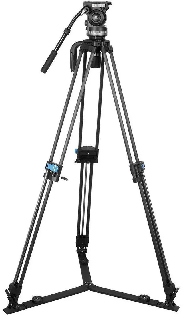 Alt view image 4 of 7 - Sirui SQ75 3-Section Heavy-Duty Carbon Fiber Rapid-System Tripod with VHS10 Video Head