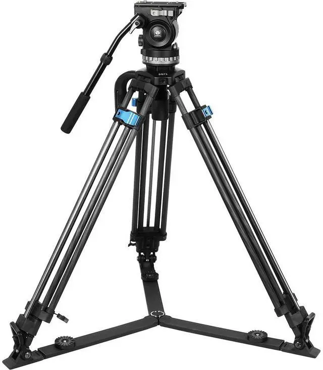 Alt view image 5 of 7 - Sirui SQ75 3-Section Heavy-Duty Carbon Fiber Rapid-System Tripod with VHS10 Video Head