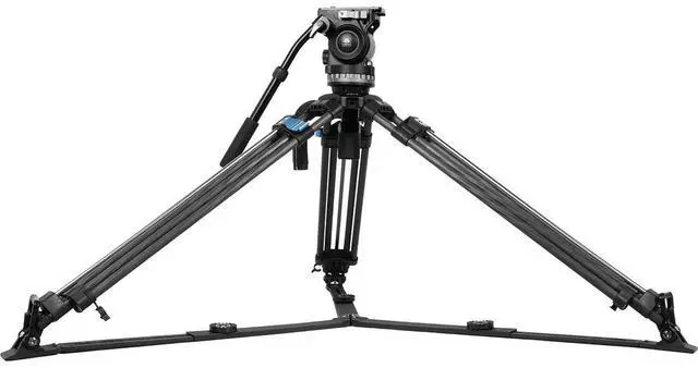 Alt view image 6 of 7 - Sirui SQ75 3-Section Heavy-Duty Carbon Fiber Rapid-System Tripod with VHS10 Video Head