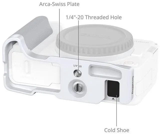 Alt view image 2 of 6 - SmallRig L-Shape Mount Plate with Silicone Handle for Canon EOS R50 V Camera, White