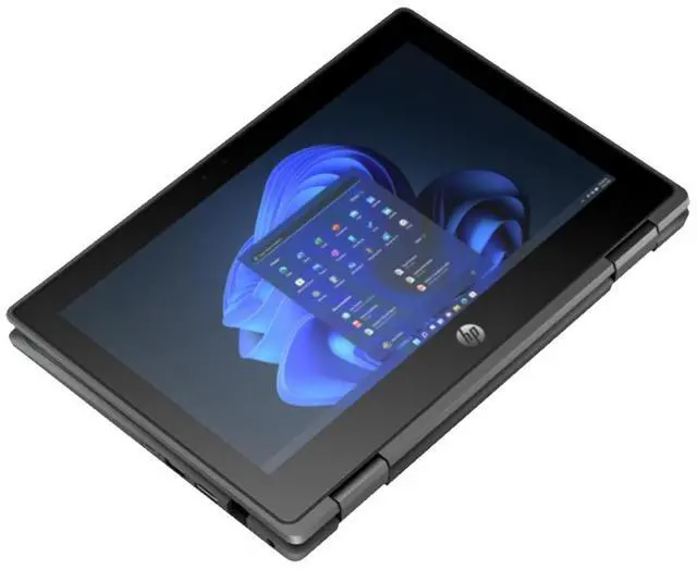 Alt view image 8 of 10 - HP Fortis Flip G1i 11.6" Touchscreen Convertible 2 in 1 Notebook - HD - Intel N-Series N250 - 4 GB - 128 GB Flash Memory - Jet Black - Intel Chip - 1366 x 768 - Windows 11 Pro - Intel UHD Graphic