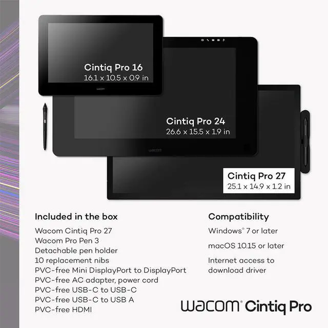 Alt view image 2 of 6 - Wacom Wacom Cintiq Pro 27 Creative Pen & Touch Display