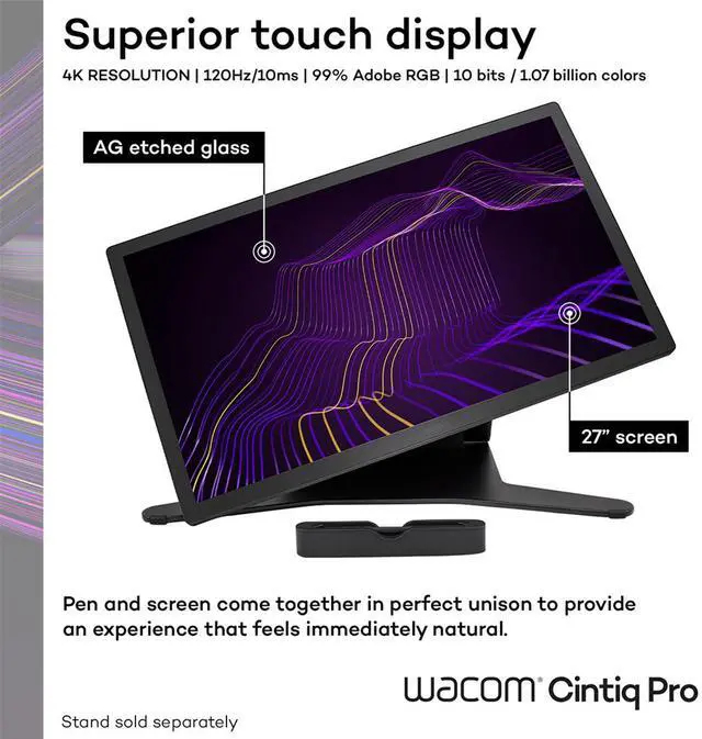 Alt view image 5 of 6 - Wacom Wacom Cintiq Pro 27 Creative Pen & Touch Display