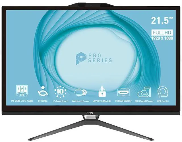 Alt view image 2 of 4 - MSI PRO AP222T 13M-276 21.5" Full HD All-In-One Touchscreen Desktop Computer, Intel Core i5-13400 2.5GHz, 8GB RAM, 512GB SSD, Windows 11 Pro, Black