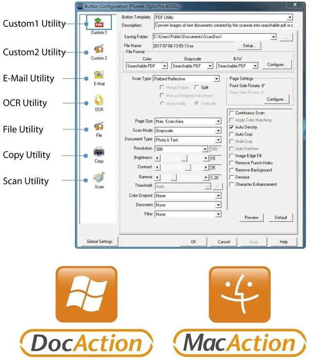 Alt view image 9 of 10 - Plustek OpticPro A320E A3 800dpi 12"x17" Tabloid Flatbed Scanner