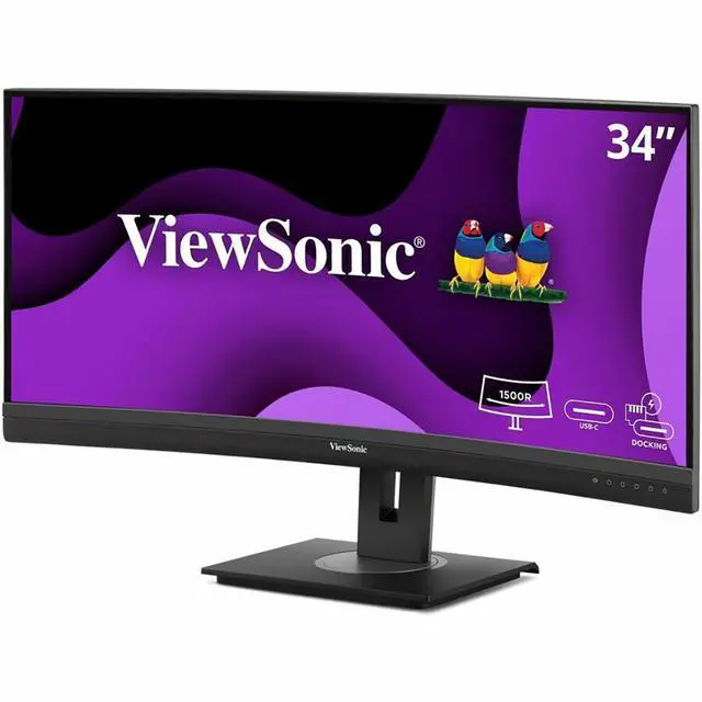 Alt view image 2 of 14 - ViewSonic VG3456CA 34" 21:9 4K Ultra WQHD 100Hz USB-C Docking Curved IPS LED Monitor