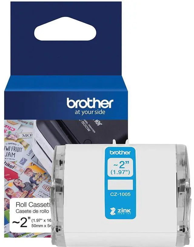 Main image of Brother CZ-1005 2"x16.4' Long Label Roll with Zink Zero Ink Technology
