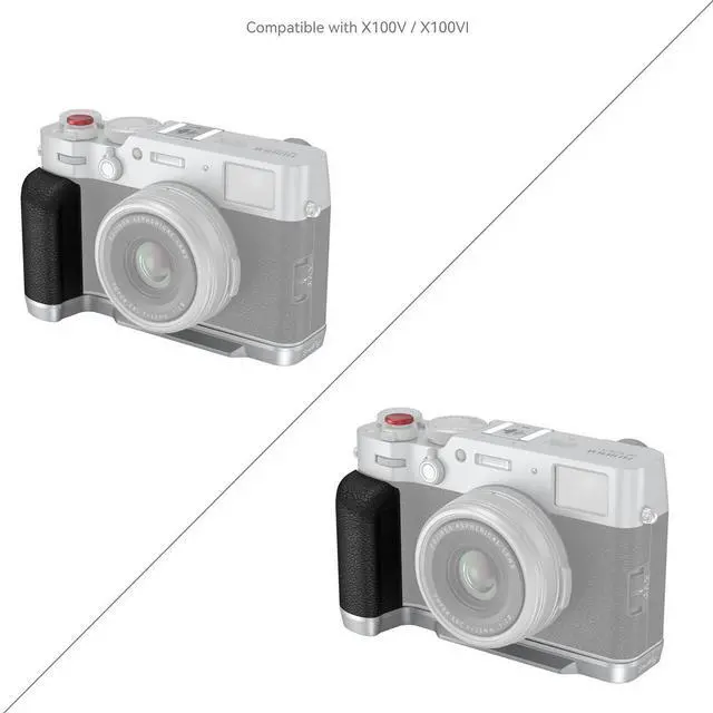 Alt view image 6 of 7 - SmallRig L-Shape Mount Plate with Silicone Handle for Fujifilm X100VI and X100V Camera, Silver