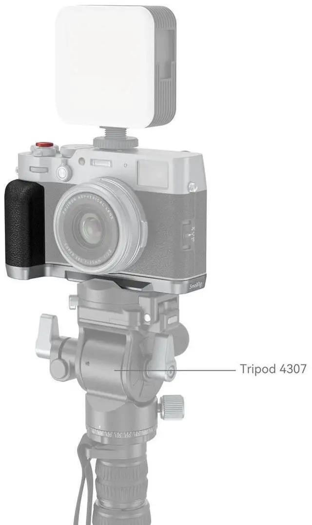 Alt view image 7 of 7 - SmallRig L-Shape Mount Plate with Silicone Handle for Fujifilm X100VI and X100V Camera, Silver
