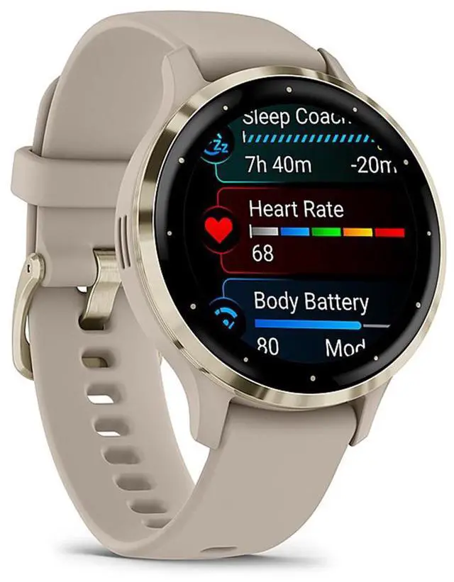 Alt view image 7 of 11 - Garmin Venu 3S, Soft Gold Stainless Steel Bezel with French Gray Case and Silicone Band | Smart Watch 010-02785-02