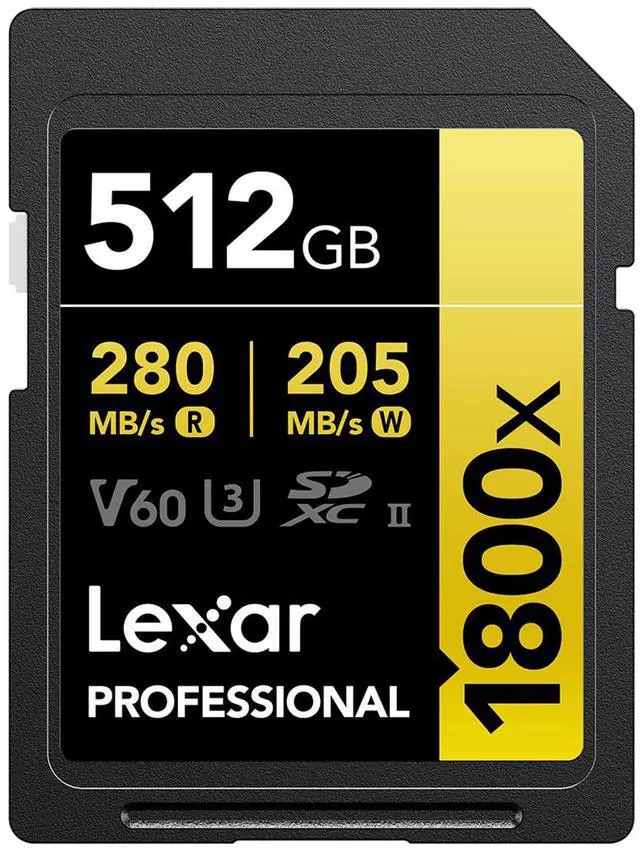Main image of Lexar GOLD Series Professional 1800x 512GB UHS-II SDXC Memory Card