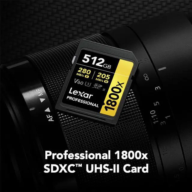 Alt view image 2 of 7 - Lexar GOLD Series Professional 1800x 512GB UHS-II SDXC Memory Card