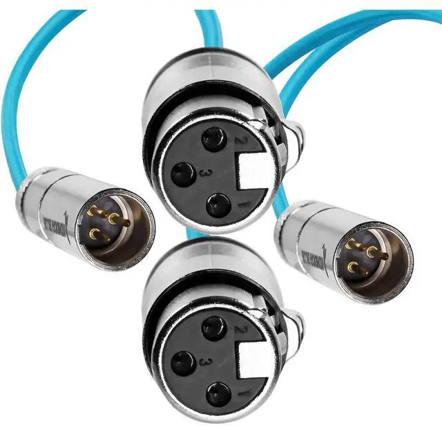 Alt view image 3 of 3 - KONDOR BLUE 16"" Mini XLR Male to XLR Female Audio Cable BLACKMAGIC Pocket 4K Camera Video Assist 4K Sharp 8K. 3 Pin XLR Adapter Microphones Mixers. (16"" | 2 Pack)