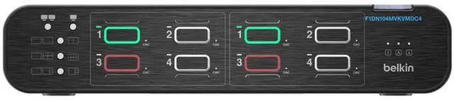 Alt view image 2 of 5 - Belkin 4:2 DisplayPort MultiClave Secure KVM Switch with CAC, TAA Compliant