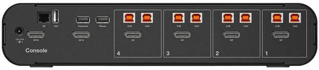 Alt view image 3 of 5 - Belkin 4:2 DisplayPort MultiClave Secure KVM Switch with CAC, TAA Compliant