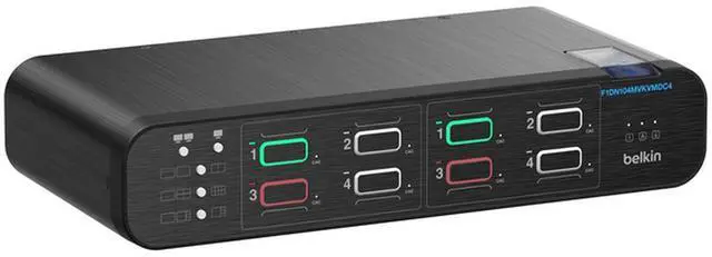Alt view image 4 of 5 - Belkin 4:2 DisplayPort MultiClave Secure KVM Switch with CAC, TAA Compliant