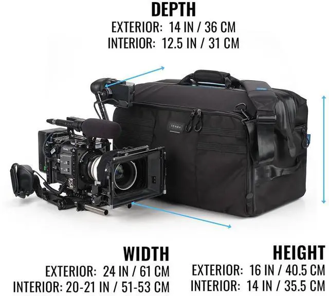 Alt view image 3 of 7 - Tenba Cineluxe v2 Shoulder Bag 24 Hightop for Professional Camcorders, Cinema Cameras and ENG Rigs, Black