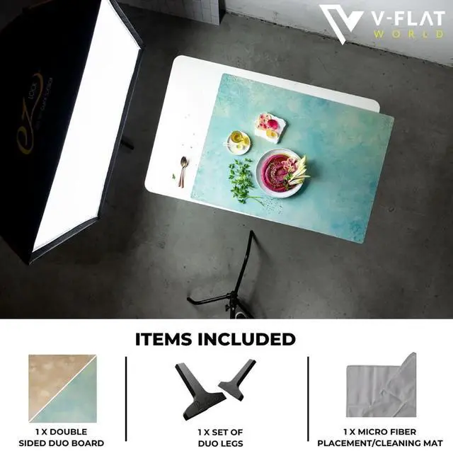 Alt view image 2 of 7 - V-FLAT WORLD 30x40" Double Sided Duo Board Backdrop, Miami Sky/Sahara Sand