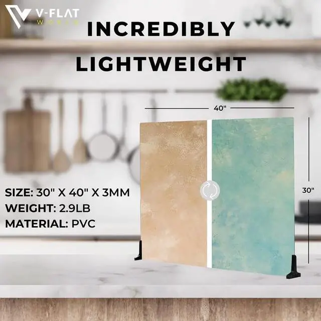 Alt view image 5 of 7 - V-FLAT WORLD 30x40" Double Sided Duo Board Backdrop, Miami Sky/Sahara Sand