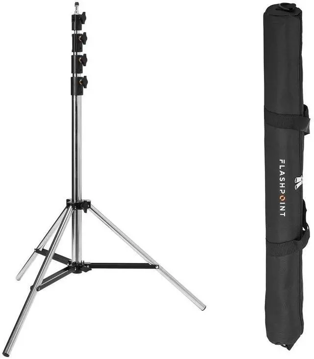 Main image of Flashpoint Pro Air-Cushioned Heavy-Duty Light Stand (Chrome, 9.5') #FP-S-9-SS-V2