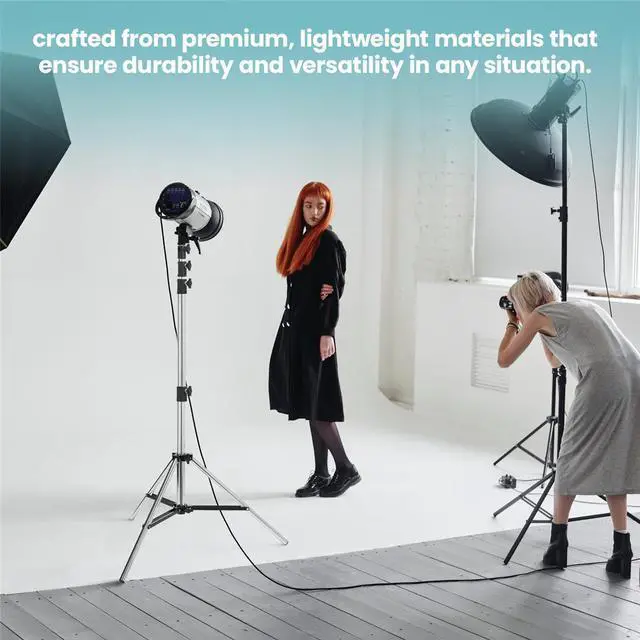 Alt view image 5 of 7 - Flashpoint Pro Air-Cushioned Heavy-Duty Light Stand (Chrome, 9.5') #FP-S-9-SS-V2