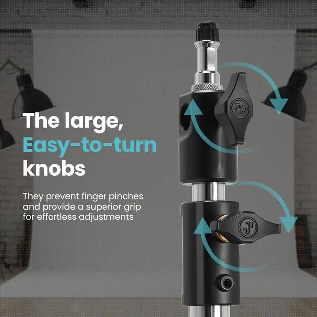 Alt view image 6 of 7 - Flashpoint Pro Air-Cushioned Heavy-Duty Light Stand (Chrome, 9.5') #FP-S-9-SS-V2