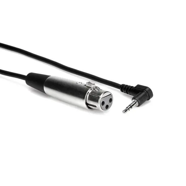 Alt view image 6 of 7 - Hosa 2x XVM-115F Stereo Mini Angled Male to 3-Pin XLR Female Cable - 15'