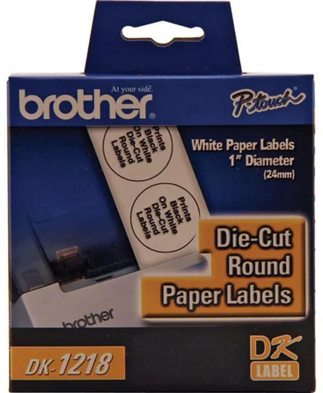 Alt view image 2 of 5 - Brother International Dk1218 Labels, Round, For Ql500/ql550/ql650td, 1"x1", White