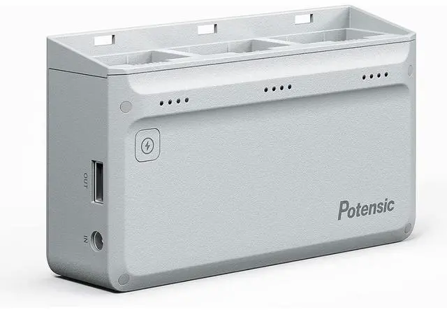 Alt view image 3 of 7 - Potensic Parallel Charging Hub with Adapter and 2x Smart Batteries for ATOM Drone