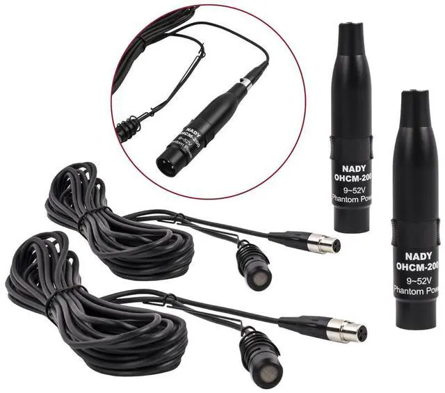 Main image of Nady OHCM-200 Overhead Hanging Back Cardioid Uni-Directional Electret Condenser Microphone, 2-Pack