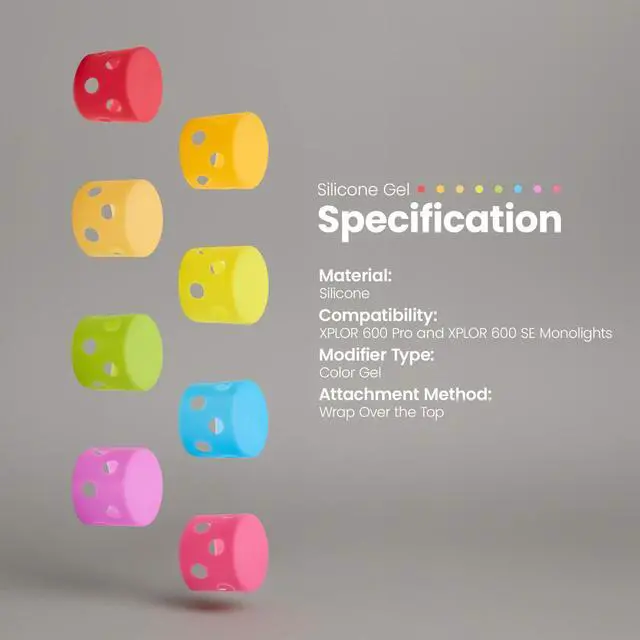 Alt view image 7 of 7 - Flashpoint Silicone Gel Kit for XPLOR 600 Pro and XPLOR 600 SE / Godox AD600Pro Monolights