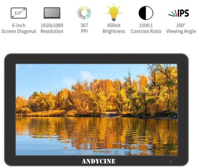 Alt view image 6 of 7 - AndyCine T6 6" Full HD On-Camera Monitor, Supports 4K HDMI