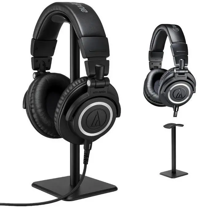 Main image of Audio-Technica ATH-M50x Professional Monitor Headphones - Black with Desktop Headphone Stand