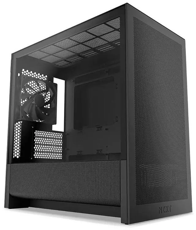 Alt view image 12 of 18 - NZXT H3 Flow  Micro-ATX PC Case  Optimized Airflow  Includes 1 x 120mm Rear Fan  Supports Full-Sized GPUs  Fits 280mm Front, 240mm Top Radiator   Back-Connect Motherboard  Black