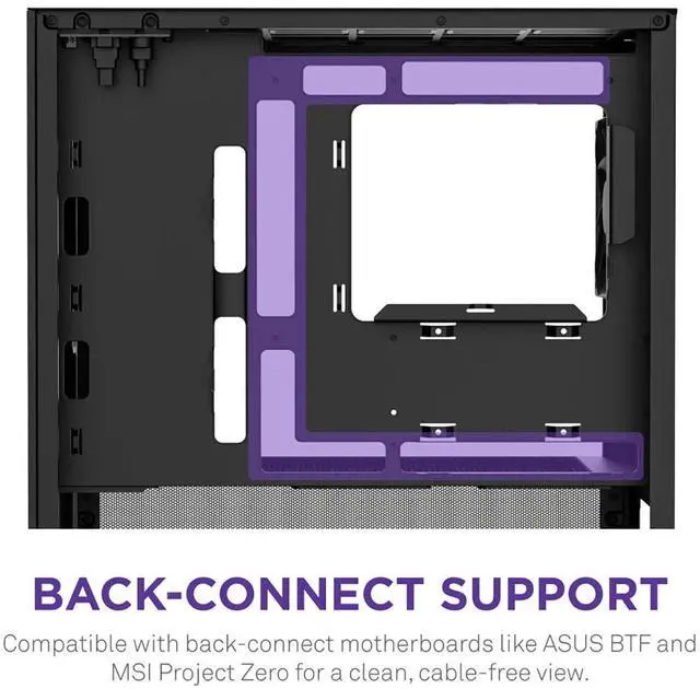 Alt view image 18 of 18 - NZXT H3 Flow  Micro-ATX PC Case  Optimized Airflow  Includes 1 x 120mm Rear Fan  Supports Full-Sized GPUs  Fits 280mm Front, 240mm Top Radiator   Back-Connect Motherboard  Black