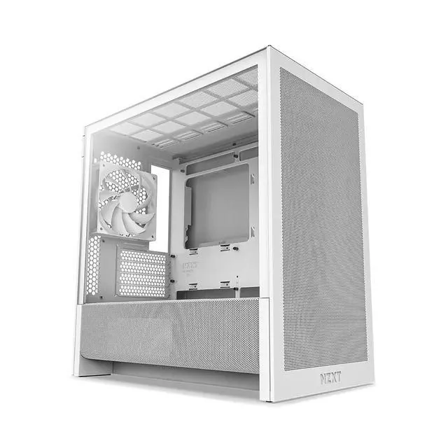 Alt view image 8 of 14 - NZXT H3 Flow  Micro-ATX PC Case  Optimized Airflow  Includes 1 x 120mm Rear Fan  Supports Full-Sized GPUs  Fits 280mm Front, 240mm Top Radiator   Back-Connect Motherboard  White