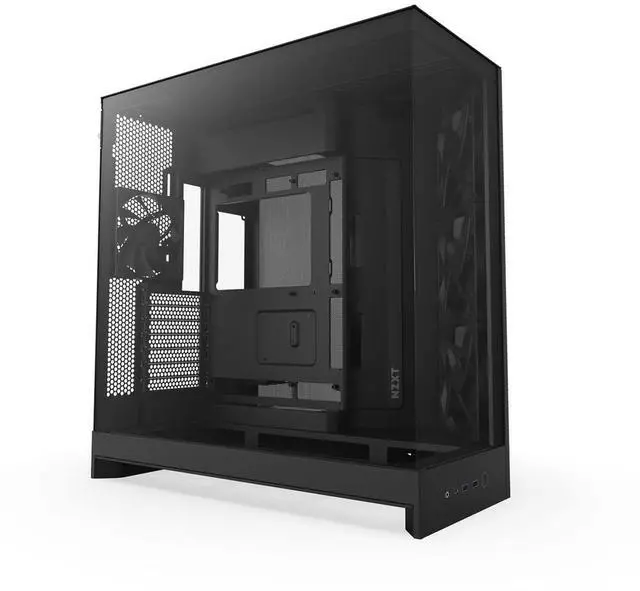 Alt view image 8 of 14 - NZXT H9 Flow (2025)  Large Dual-Chamber ATX Mid-Tower Airflow PC Case  Includes 3 x 140mm & 1 x 120mm Fans  420mm Radiator Support  Tempered Glass  Back-Connect Ready  Black