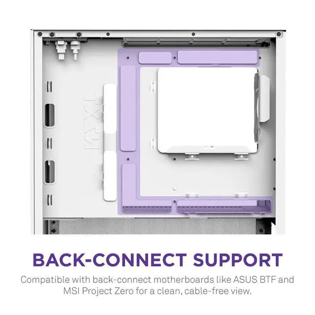 Alt view image 14 of 14 - NZXT H3 Flow  Micro-ATX PC Case  Optimized Airflow  Includes 1 x 120mm Rear Fan  Supports Full-Sized GPUs  Fits 280mm Front, 240mm Top Radiator   Back-Connect Motherboard  White
